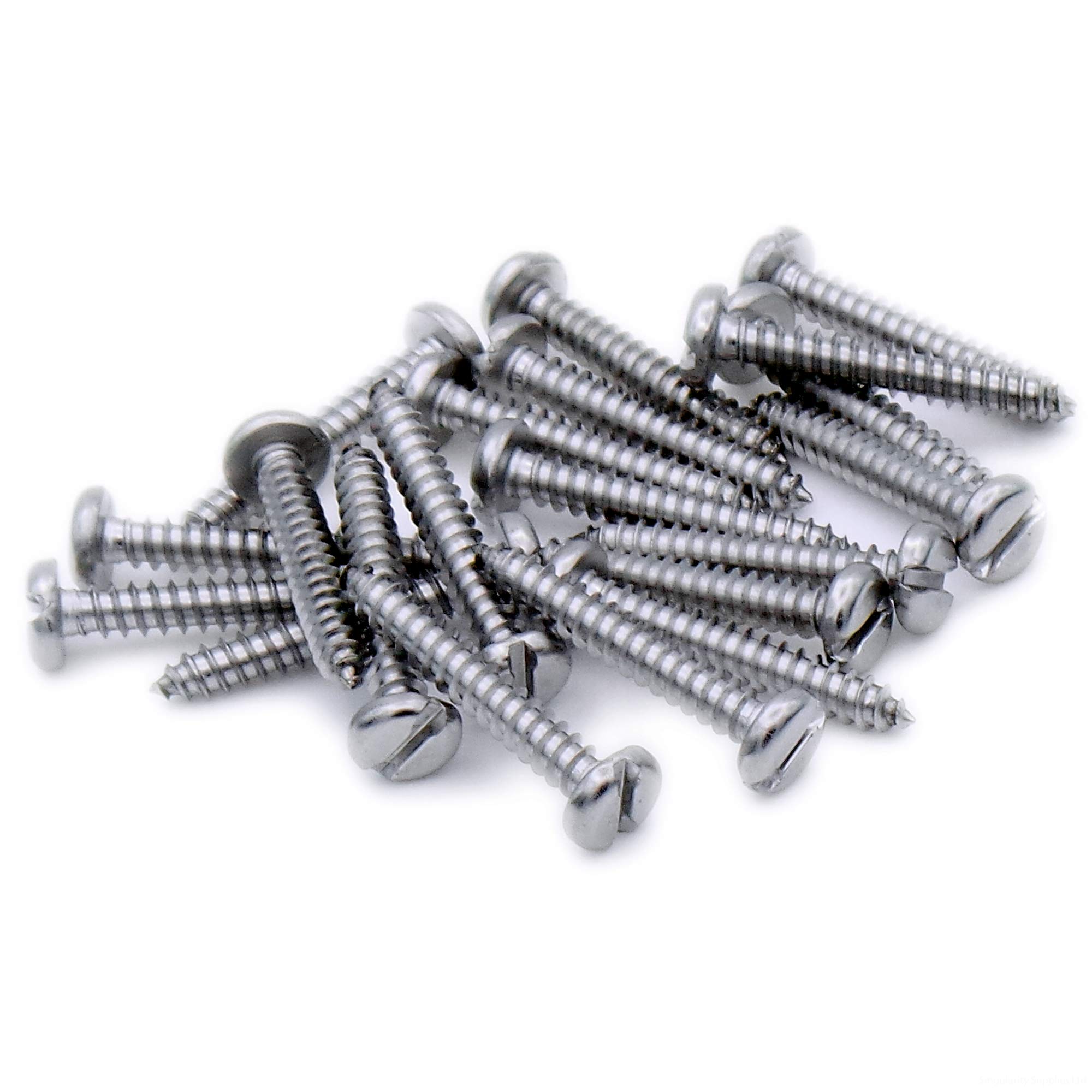 No.6 x 1 (3.5mm x 25mm) Slot Pan Self-Tapping Screw - Stainless Steel (A2) (Pack of 20)