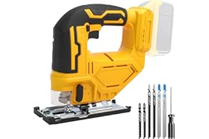 Cordless Jig Saw for Dewalt 20v Max Battery(Tool Only), Electric Jigsaw Cut Off Tool 400W 2700RPM 45° Beveled Cutting 3 Orbit