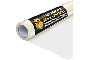 Dura-Gold Crash Wrap Film, 36-inch x 100-foot Roll, Clear Plastic Protector, Self-Adhesive Plastic for Auto Collision, Weather, Dust Protection, Broken Windows Windshields