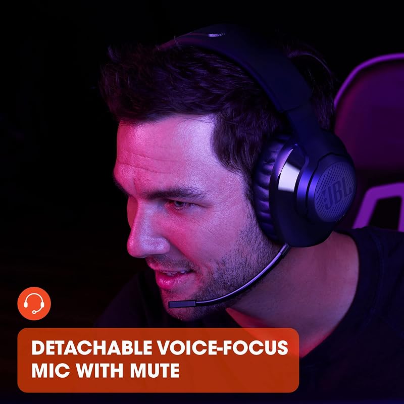 Quantum 350 – Casque gaming avec micro détachable – Boutons de contrôles – Connexion USB – Son signature JBL – Compatible avec PC, Windows, Mac, PS4, Nintendo Switch
