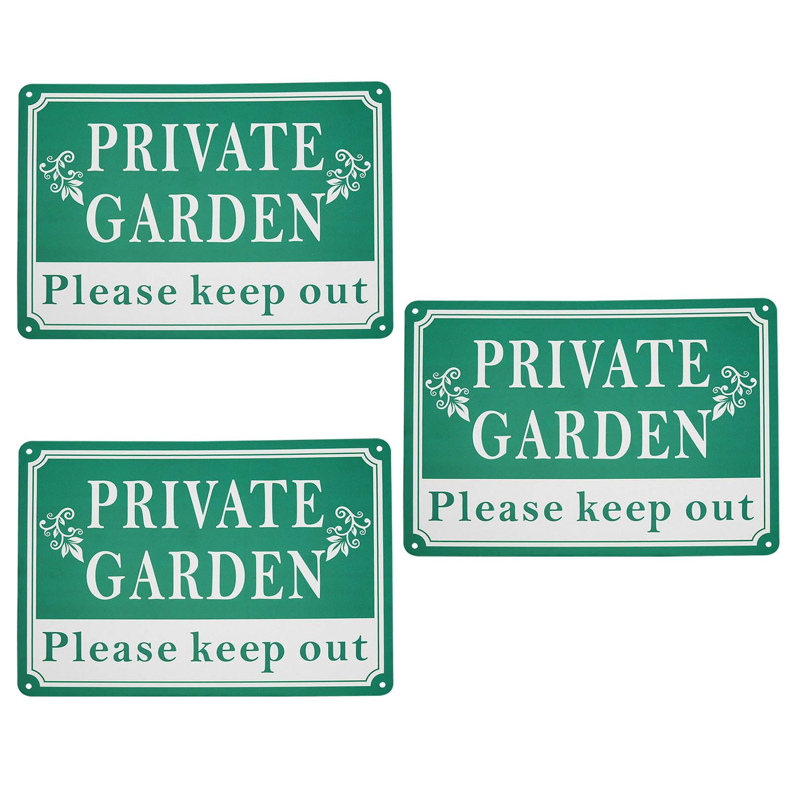 The Lord of the Tools 3PCS Private Garden Please Keep Out Safety Signs 25x18cm Do Not Enter Sign Outdoor Door Aluminum Sign 4 Predrilled Holes for Driveways Yards