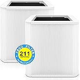 XBGG 211+ Replacement Filter Compatible with Blue Pure 211 Air Purifier Series, 2-in-1 Filtration System of H13 True HEPA and Activated Carbon Filter, 2 Pack
