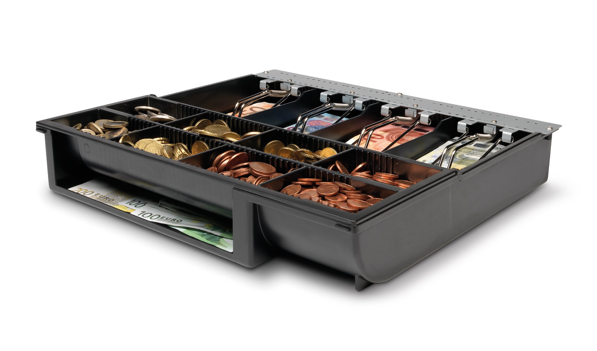 Safescan 4141T1 Adjustable Tray that Organises The Cash Inside Your Cash Drawer - Till Drawer Tray with 4 Note and 8 Coin Slots - Suitable for The Safescan SD-4141 and HD-4141S Cash Register Drawers — image 1