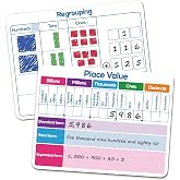 Dry Erase Place Value Whiteboard,9" x 12" Double Sided Dry Erase Boards for Kids for Teaching Place Values from Billions to Decimal Numbers,Math Manipulatives White Board for Students