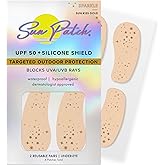 Sun Patch Under-Eye UV Protection Patches – Sparkle Sun Kiss Gold – Reusable UPF 50+ Silicone Patches for Sun Protection & Style – 2 Pairs (4 Total) – Waterproof, Hypoallergenic