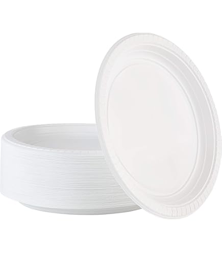 LIYH 24pcs Plastic Plates Reusable, Plastic Dinnerware Set
