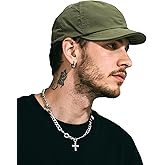 Clakllie Cotton Men's Short Brim Cap Solid Color 6 Panel Baseball Cap Unstructured Dad Hat Short Bill Hat Running Trucker Hat