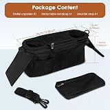 Jetcloud Baby Stroller Organizer Waterproof Oxford Pram Caddy 2 Cup Holders view 3