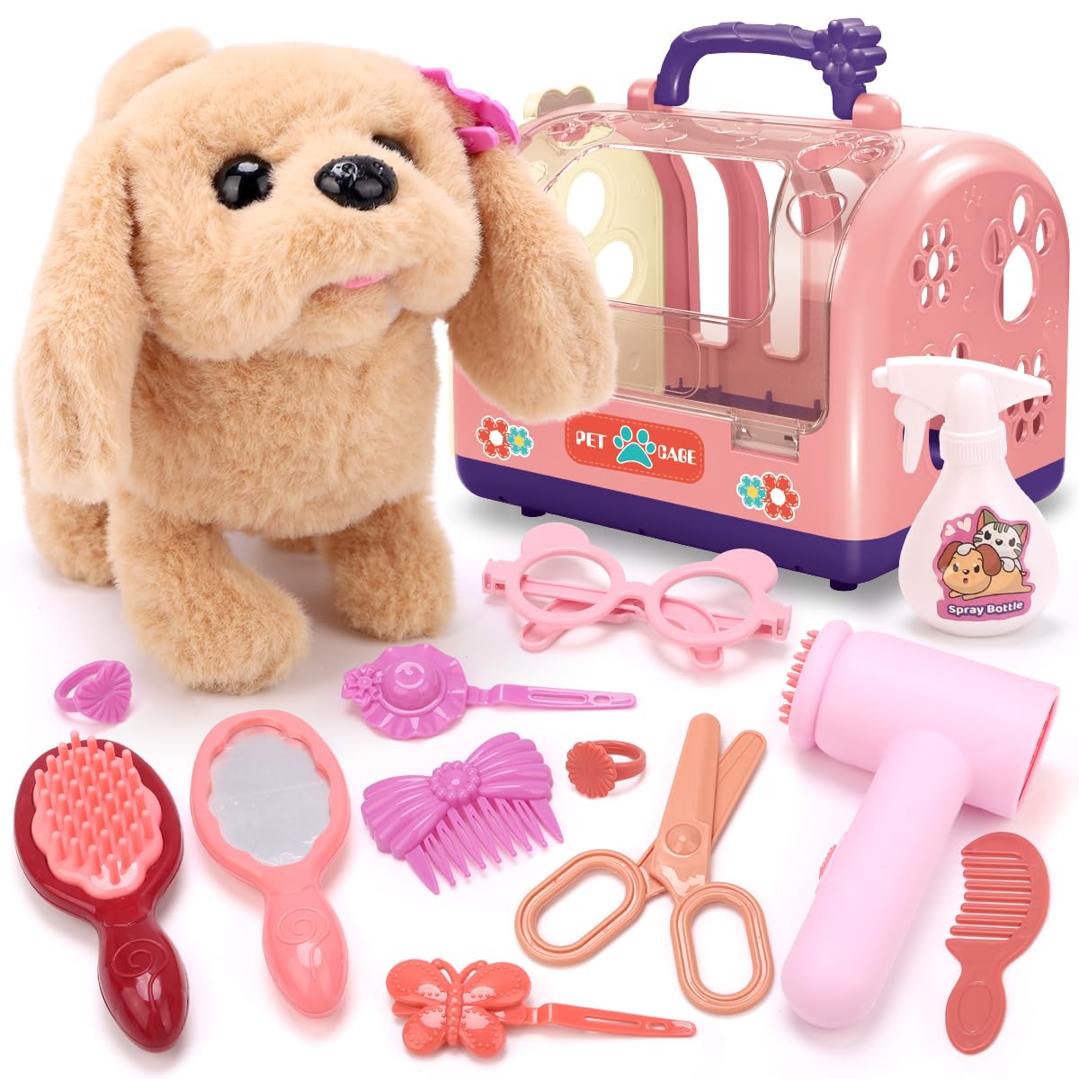 REMOKING Plush, Robot Dog, Electronic Toy, Electric Play, Includes Voice, Pretend Play, Shiba Inu, Multifunctional, Educational Toy, Role Play, Talk, Plush Toy, For Children, Girls, Boys, Elementary