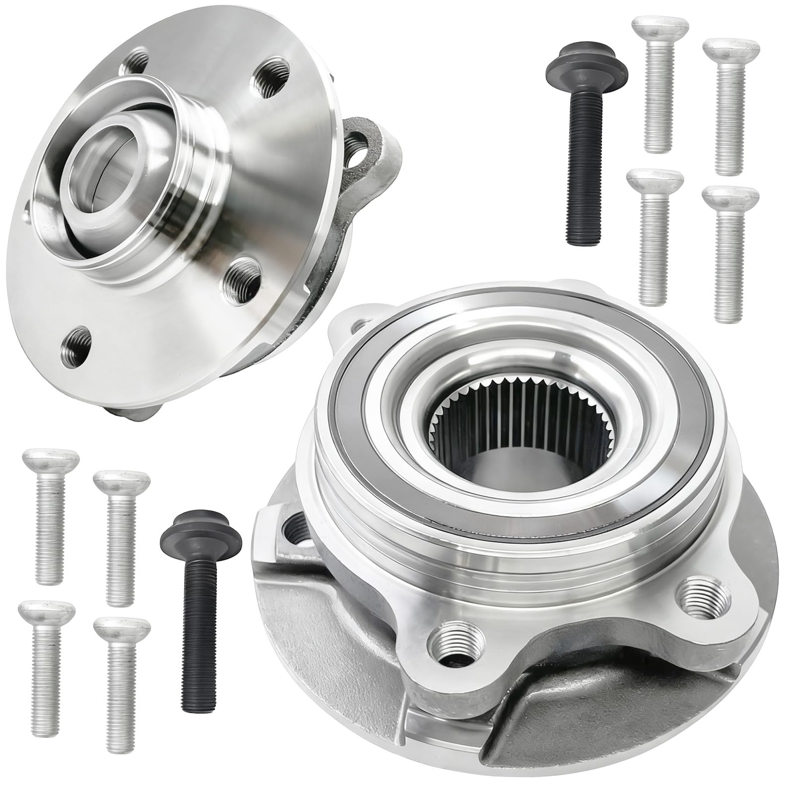 Photo 1 of Aspligo 2Pcs 513301 Front or Rear Wheel Bearing Hub Assembly Fit for Audi A4 A5 A6, Q5 2009-2015, S5 S6 S7 S8, RS513-15, A4/A5/A6/A7/A8 Quattro 2009-2015, allroad, 5 Lugs w/ABS