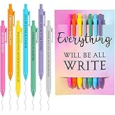 Sayglossy 7 Pcs Inspirational Pens with Card 7 Days of The Week Daily Pens Positive Weekday Motivational Ballpoint 7 Colors for Holiday Women Men Teacher Employee Staff Coworker Office Gift