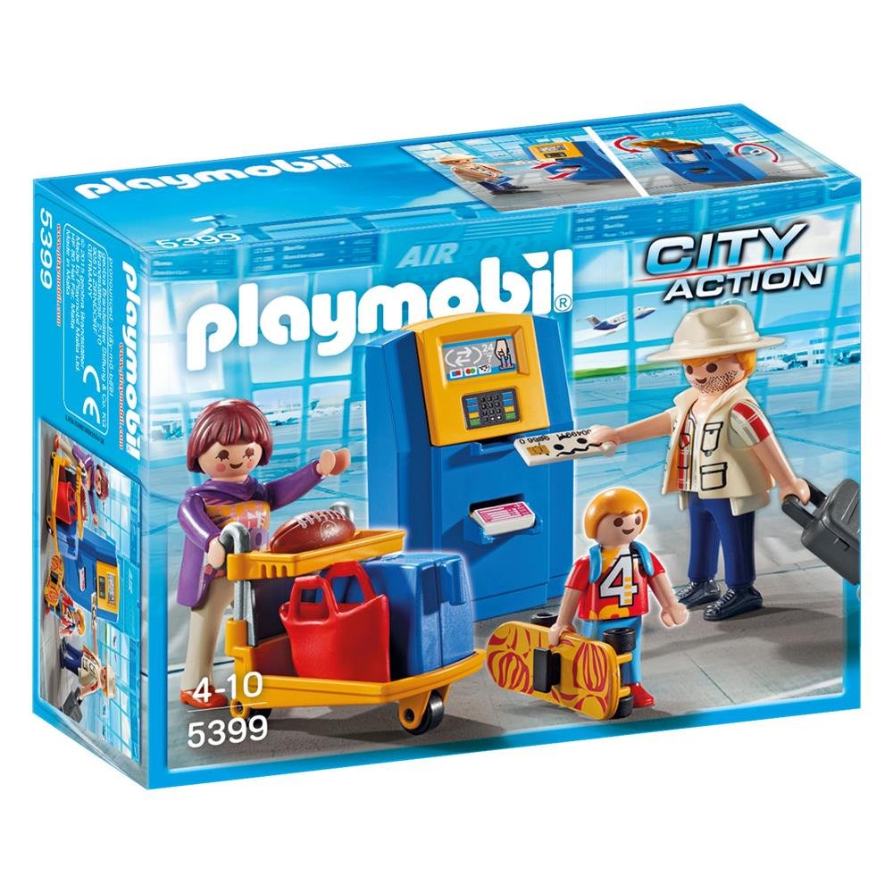 Playmobil 5399 City Action Family at Check-In, Fun Imaginative Role-Play, PlaySets Suitable for Children Ages 4+