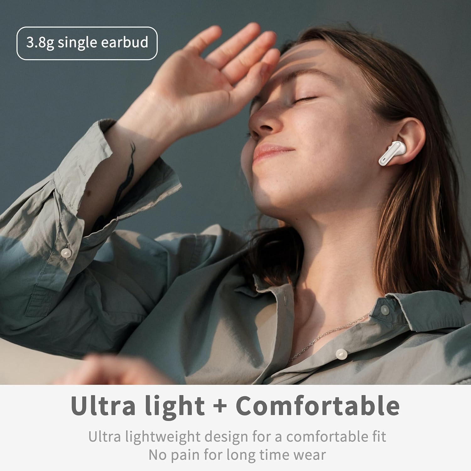 Wireless Earbuds, Bluetooth 5.4 Headphones in Ear 3D Bass Stereo, 40H Wireless Earphones with 4 ENC Noise Cancelling Mic, IP7 Waterproof Bluetooth Earbuds, AI-Enhanced Calls for Android iOS, White