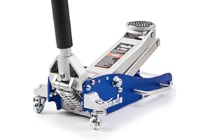 TONDA Floor Jack, Low Profile 2 Ton Hydraulic Aluminum and Steel Car Jack with Dual Pump System, Rapid Lift, Blue