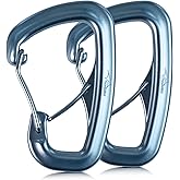 Travel Bird Heavy Duty Carabiner Clip Hook 8KN (1763 lbs), 2 PCS Ultra-Light Aluminum Caribeaners with Double Door D Ring Shape, for Hammock, Camping, Hiking, Backpacking, Dog Leash, Keychain Clip