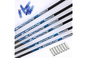PHILOCS 6/12pc Custom Length Carbon Arrow Shafts Spine 200 250 300 350 400 500 600 700 800 with Inserts Nocks DIY Kits Set Targeting Hunting Arrow Tube Rod for Traditional Bow Long-Bow Recurve Compound Bow
