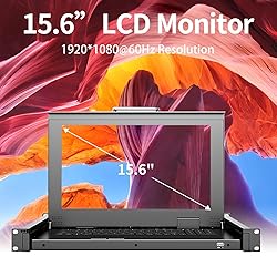 Rack Mount KVM w/15.6'' LCD Monitor, Arvitek 8 Port