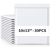 30 Pack 10x13 Inch Poly Bubble Mailers, Padded Envelopes with Self Seal Adhesive Strip, Waterproof Lightweight Mailing Shipping Bags for Thick Books Clothes Holiday Gifts Business Packaging
