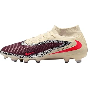 Nike United Phantom 6 High Academy Multi-Ground Soccer Cleats (Burgundy Crush/Fossil/University Red)