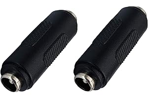 AAOTOKK 5.5mm x 2.1mm DC Power Adapter, DC Barrel Power 2.1mm X 5.5mm Female to Female Coupler Connector for CCTV Camera (2pack/Female)