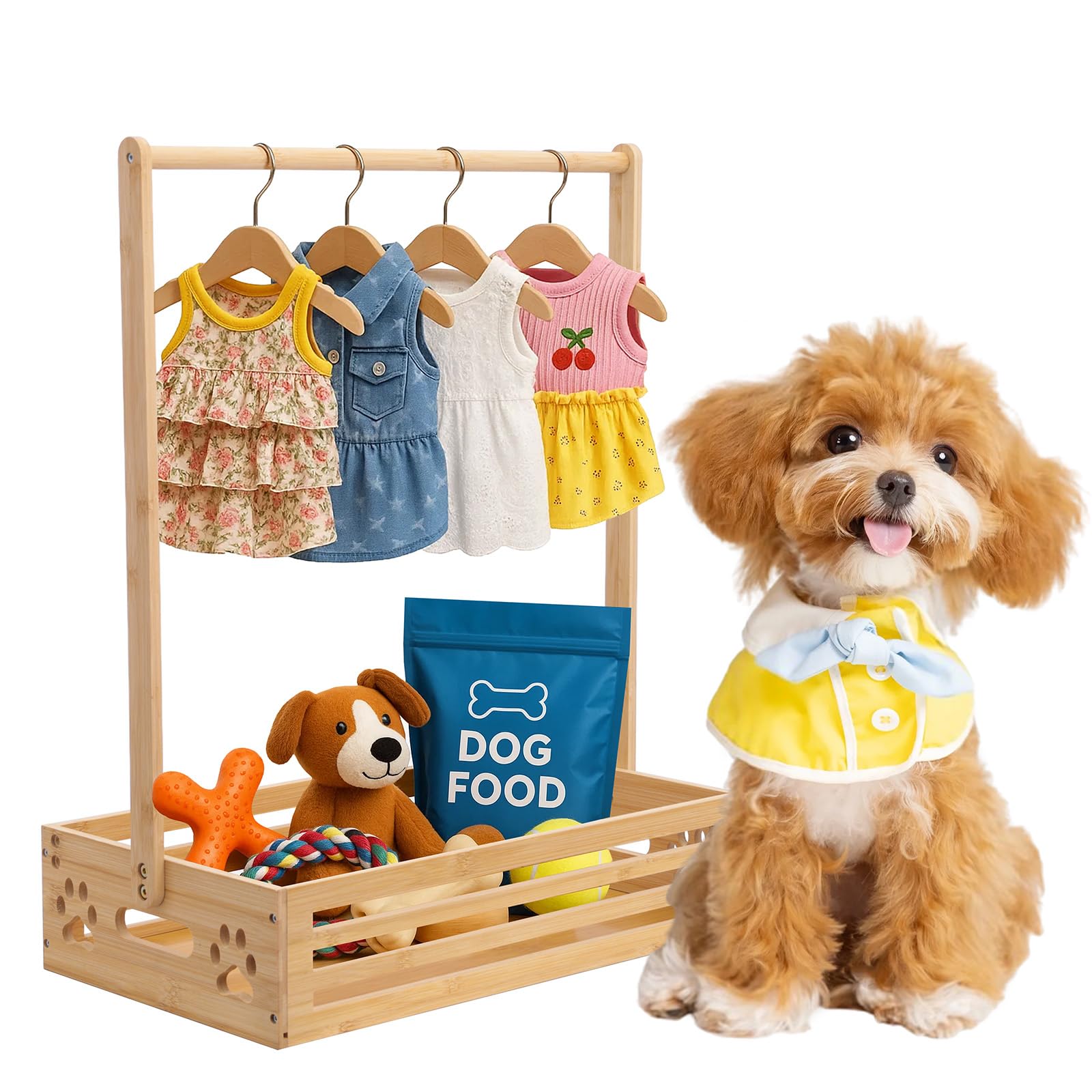 HOSASSPER Baby Clothing Rack for Toddler, Pets, Bamboo Clothes Rack ...