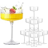 LIYH 20pcs Champagne Glasses 10 Oz Cocktail Coupe Glasses Champagne Flutes Plastic Coupe Cups Disposable Martini Cups Perfect for Bar Cocktails Martinis Parties