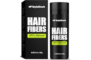 StyleShark Hair Fiber Powder (28g), Hairpiece Filler for Thinning Hair, Instant Volume and Density Boost, Premium Thickening Formula for Women & Men (Dark Brown)