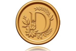 20 Pack Letter D Wax Seal Stickers, KKJCXY Antique Gold Initial Alphabet Self-Adhesive Wax Stickers, Wedding Party Birthday Invitation Christmas Envelope Wax Seal Stickers