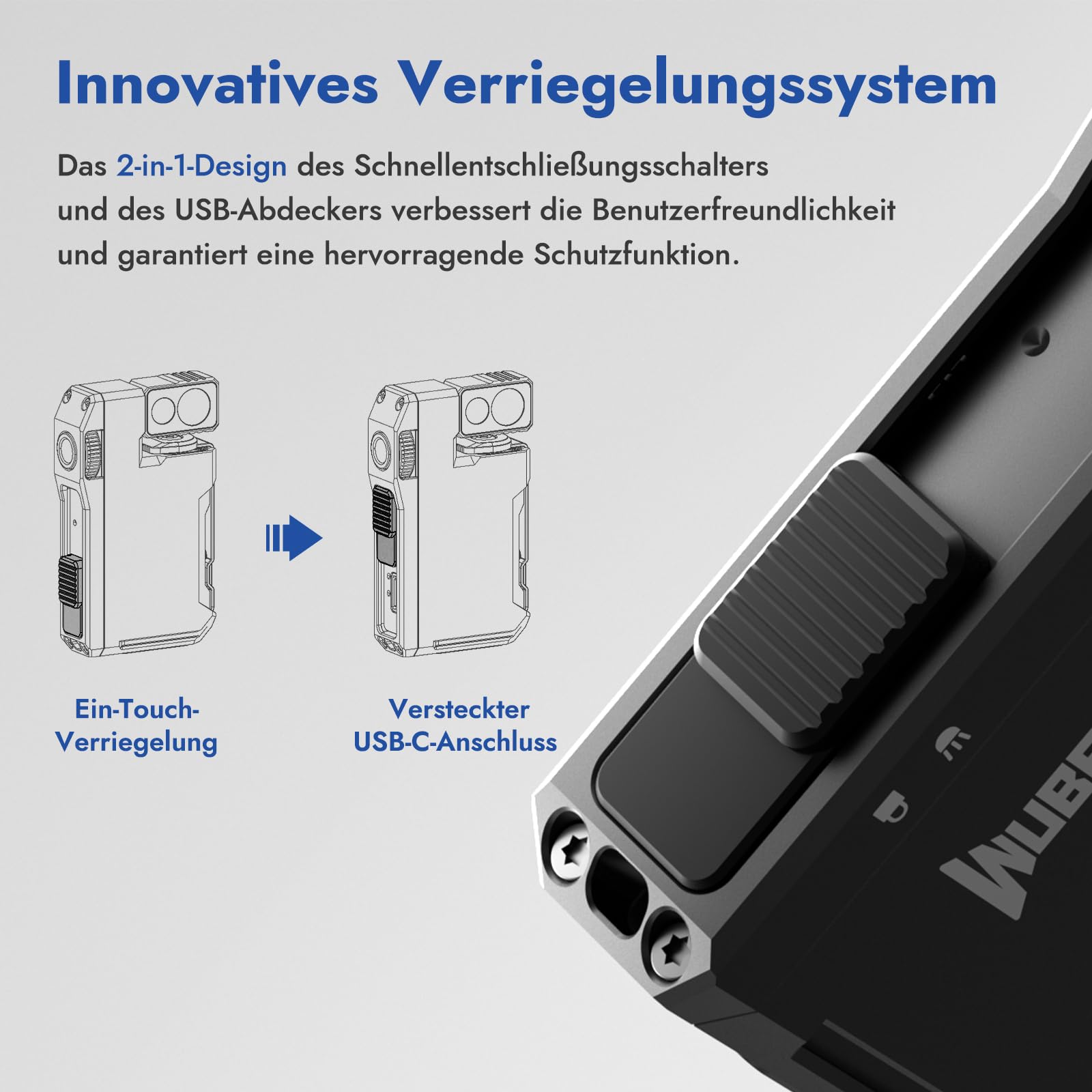 WUBEN G5 LED Taschenlampe Aufladbar - RGB Mini Schlüsselanhänger 400 Lumen, EDC Multifunktional Magnetische USB, 6 Modi Flashlight Wasserdicht für Camping Outdoor 7