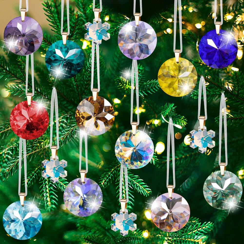 Photo 1 of (missing pieces) Worgree Crystal Christmas Ornaments Set, 16 Pcs Mini Colorful Crystal Glass Christmas Balls Ornaments for Xmas Tree