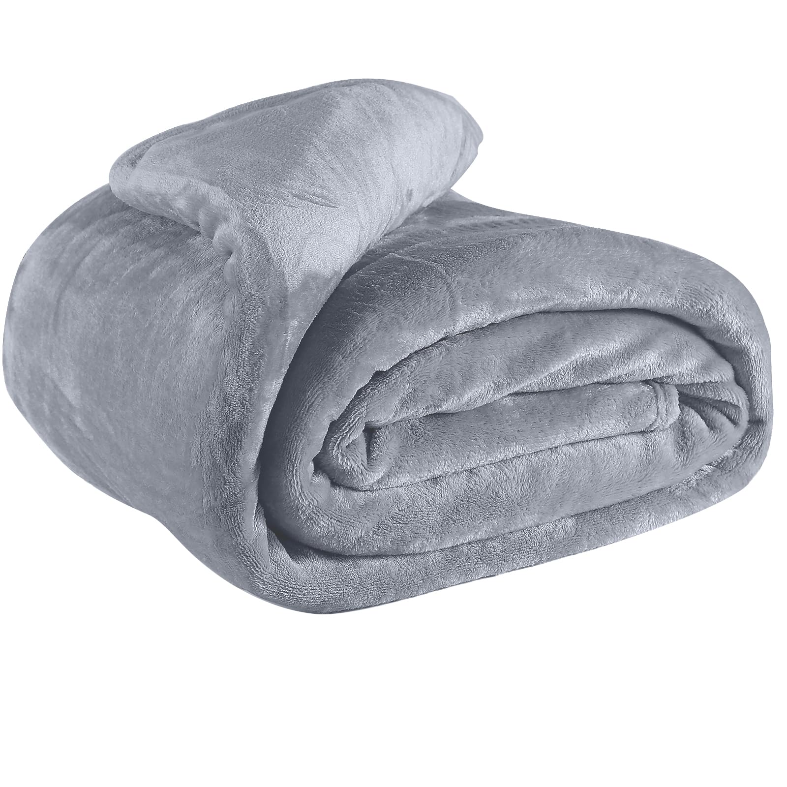 EHC Fleece Blanket Sofa Throw, Cozy Soft Throw Blanket for Bed and Couch Warm Throw/Single, Light Grey, 125x150cm — image 1