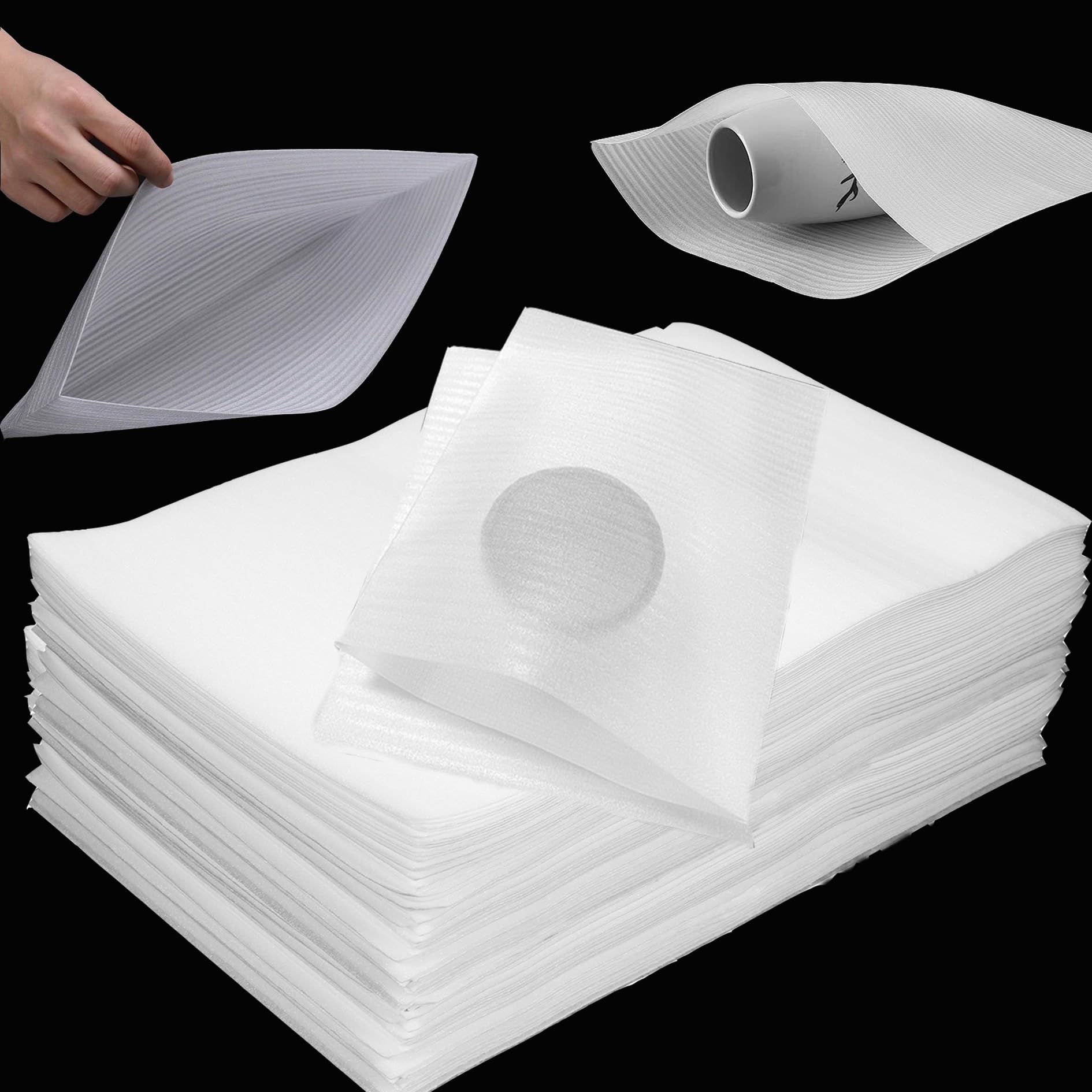 Photo 1 of DRENIS 100 PCS Foam Pouches, 12 x 16 Inch, White, Expanded Polyethylene (EPE) Foam, Open-Ended, Protective Foam Pouches