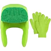 FONYFA Halloween Character Cosplay Knit Trapper Hat Headwear and Gloves,Cartman Knit Pom Beanie Hat, for Kyle Broflovski hat, Halloween Custume Winter Hat Set for Adult