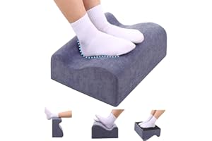 COMFelicify Foot Rest for Under Desk at Work, Ergonomic Under Desk Footrest with Washable Cover, Memory Foam Foot Stool for Office Chair & Gaming Chair, Back & Hip Pain Relief, Blue