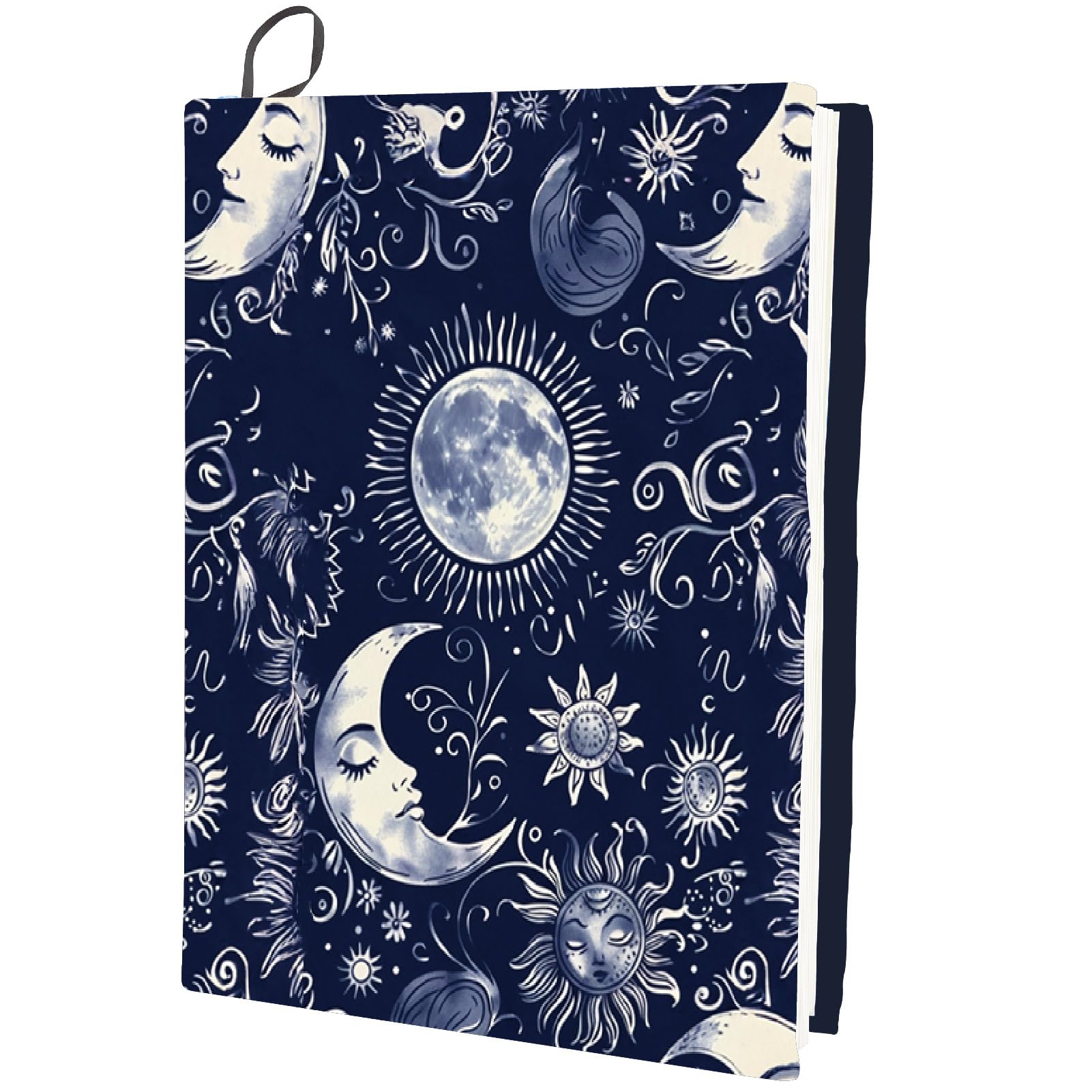CRASPIRE Moon Sun Stretchable Book Cover Boho Washable Reusable Book Sleeve Protector Back to School Elastic Notebook Wraps Suitable Fit Most Hardcover Textbook Classroom Student