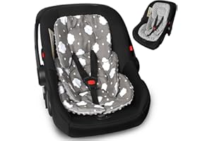 Boryokun Infant Carseat Insert, 2-in-1 Reversible Baby Car Seat Cushion for Newborn Toddler Head & Body Support Car Seat Pad for Carseats, Strollers, Swings, Bouncers