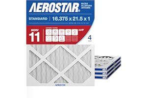 Aerostar 16.375x21.5x1 MERV 11 Air Filter, 4 Count, ACTUAL SIZE (16.50 x 21.50 x 0.75), HVAC, Air Conditioning & Furnace Filter for Dust, Pet Dander, Smoke & Allergies (MPR 1200 / FPR 7), Made in USA