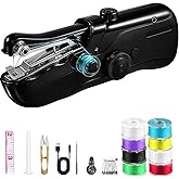 Portable Handheld Sewing Machine for Adults - Mini Hand Held Sewing Stitching Machine for Beginners - Small Electric for Hemming Quick Fabric Home Travel Clothes Pants DIY Fabric Denim