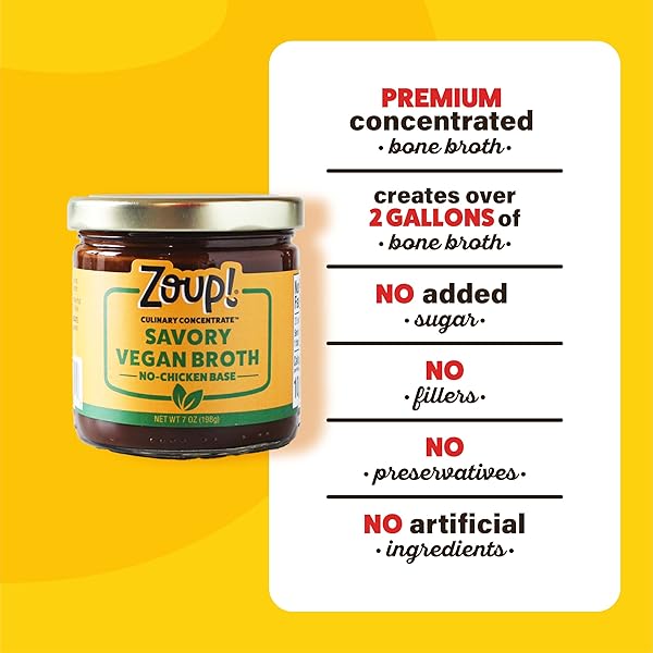 ZOUP! SAVORY NO-CHICKEN VEGAN BROTH CULINARY CONCENTRATE, 2 PACK, 7 OZ EACH