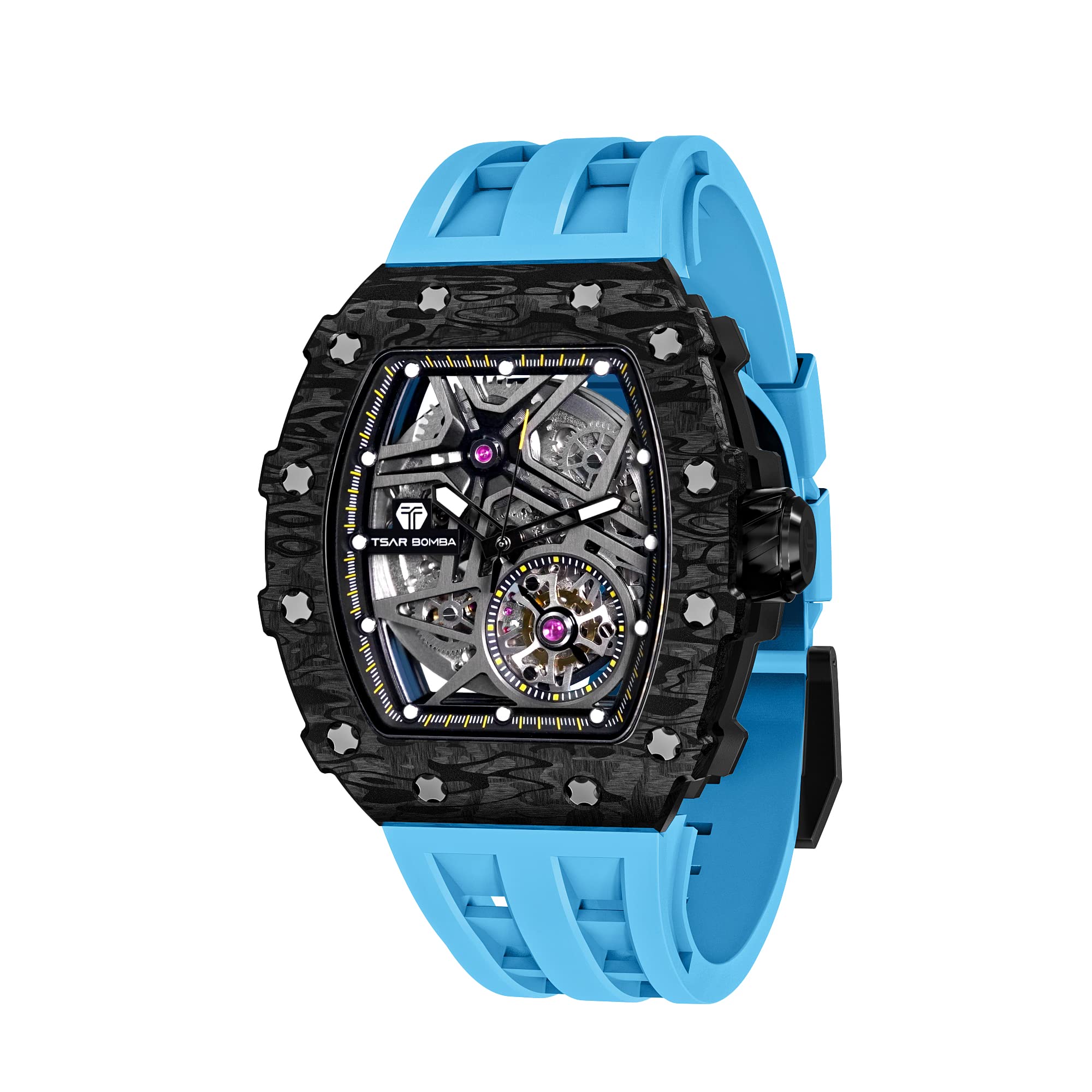 TSAR BOMBA Men's Automatic Watch Mechanical Tonneau