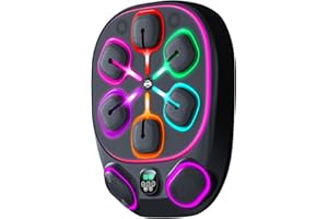 OurStarry Upgraded Large Size Smart Music Boxing Machine for Adults and Kids, Training Machine with LED Electronic Wall Mounted, Home Indoor Workout Equipment with Premium Boxing Gloves (Black 10)