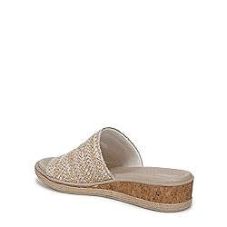 BZees Womens Breezy Slide Sandal White Raffia 7.5 M