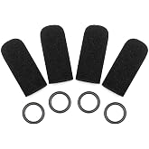 Voarmaks Mic Cover Compatible with David Clark DC One-X,PRO-X2,DC-Pro X,H20,H10 Series Aviation Headset,M-7,M-4,M-5,M-77 Series DC-87 Microphone Protector, 4 Pack Foam Covers &amp; O-Rings Kit