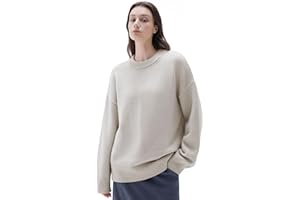 SUUKSESS Women Cashmere Oversized Long Sleeve Pullover Sweater Crew Neck Jumpers