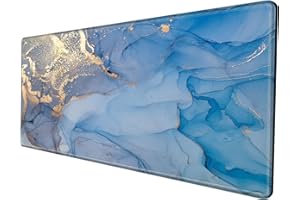 BBSUJANE 48 x 24 Mouse Pad Gaming Mousepad XXXXL Desk Mat Extra Large Desk Pad Giant Computer Mat Blue Marble 48 Inch Mouse Matt for Desktop Office Protector