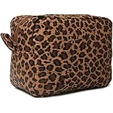 JIU HONG CHAO Leopard Cosmetic Bags 4 liters Big Cheetah Print Makeup Bag Lightweight Canvas Travel Toiletry Purses Accessories Organizer Pouch Gifts for Women