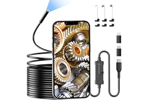 Endoscope Camera with Light, Ennovor 1920P HD, Endoscope Inspection with 8 Adjustable LED Lights, Borescope with Flexible Rig