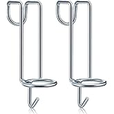Hicarer 2 Pack Horse Feed Bucket Hooks Tack Hook for Horses Metal Equestrian Water Bucket Holder Hanger Removable Stall/Stable Feed Barn Farmhouse Supplies Livestock Accessories (Silver)