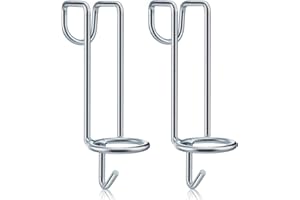 Hicarer 2 Pack Horse Feed Bucket Hooks Tack Hook for Horses Metal Equestrian Water Bucket Holder Hanger Removable Stall/Stable Feed Barn Farmhouse Supplies Livestock Accessories (Silver)