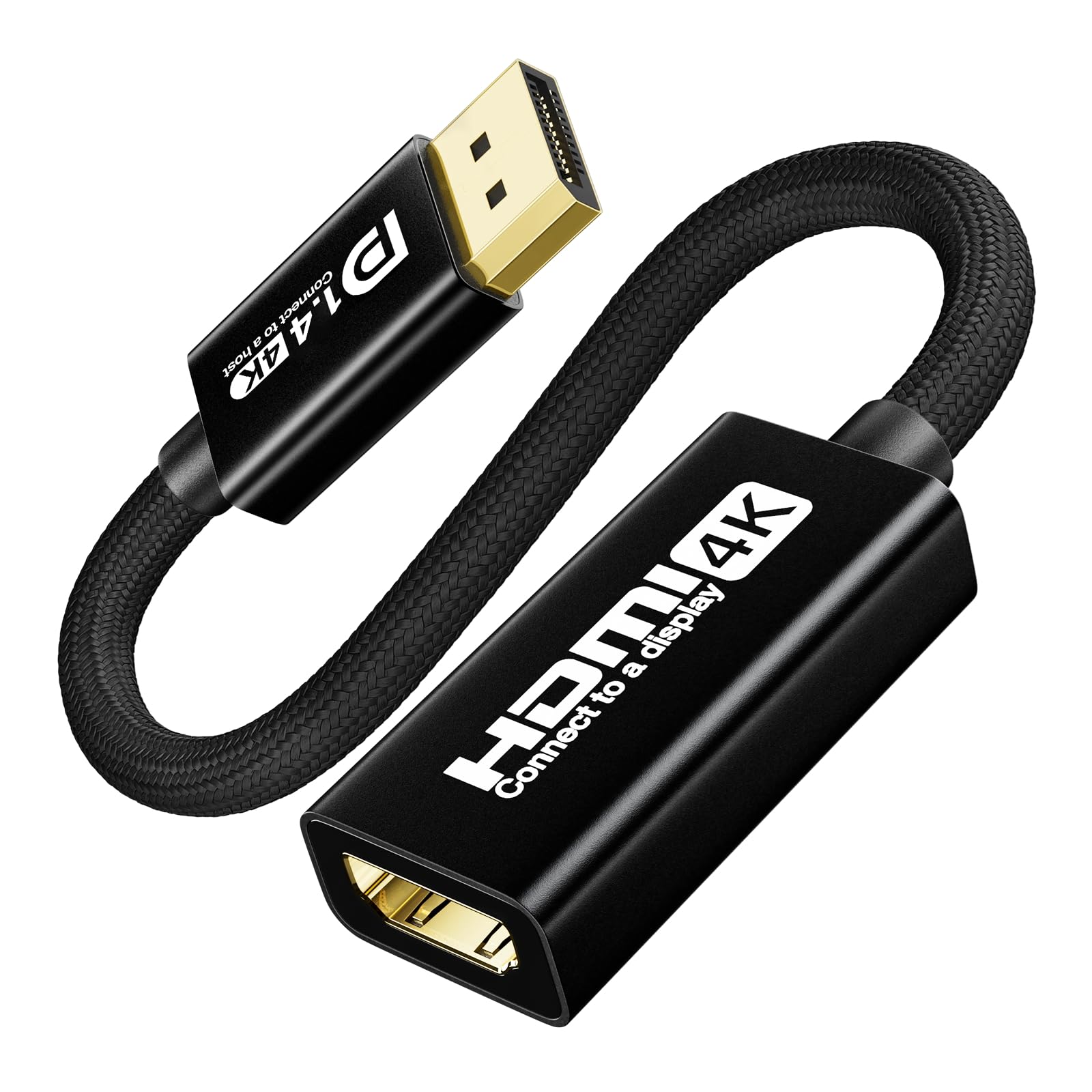 Photo 1 of ULT-WIIQ Active Displayport to HDMI Adapter 4K@120Hz 4K@60Hz 2K@144Hz HDR HDCP 2.2 DP Male to HDMI Famale Connector Uni-Directional Display Port to HDMI Adapter for HP AMD NVIDIA Host Laptop.
